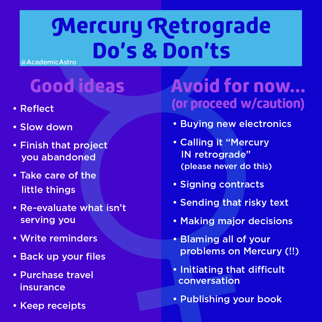 Mercury Retrograde Do's and Don'ts